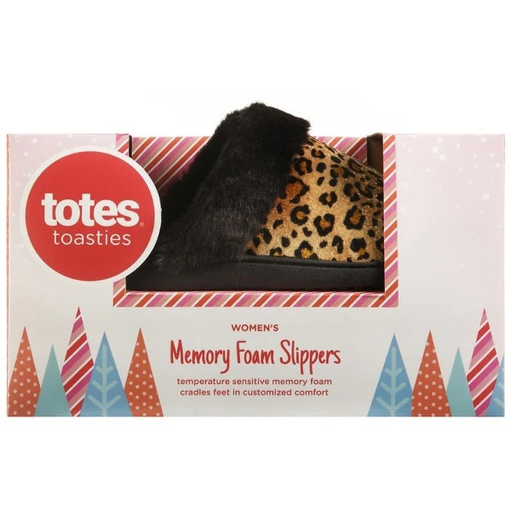 Totes Women's Leopard Cheetah Slides L 8-9